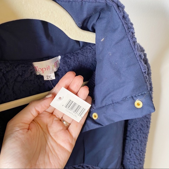 NWT Top it Off Blue Teddy Bear Oversized Cozy Pullover Sweater Faux Fur Blue 2XL - Picture 9 of 10